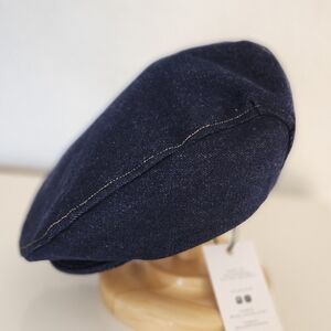 Handmade Denim Cap with Buffalo Plaid Lining.